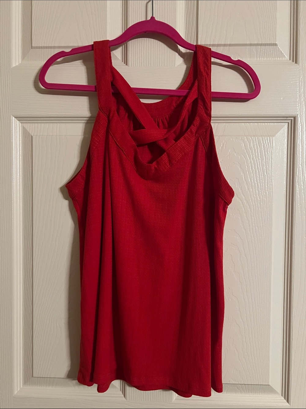 Source Unknown Red Crisscross Tank Top